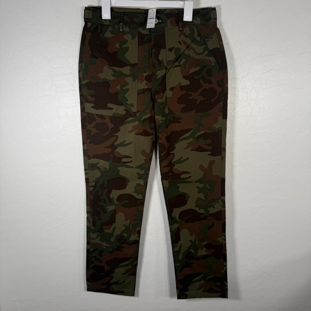 J.Crew Pants Mens 32x32 Green Camo Button Fly Cotton Military Chino Fatigues NEW